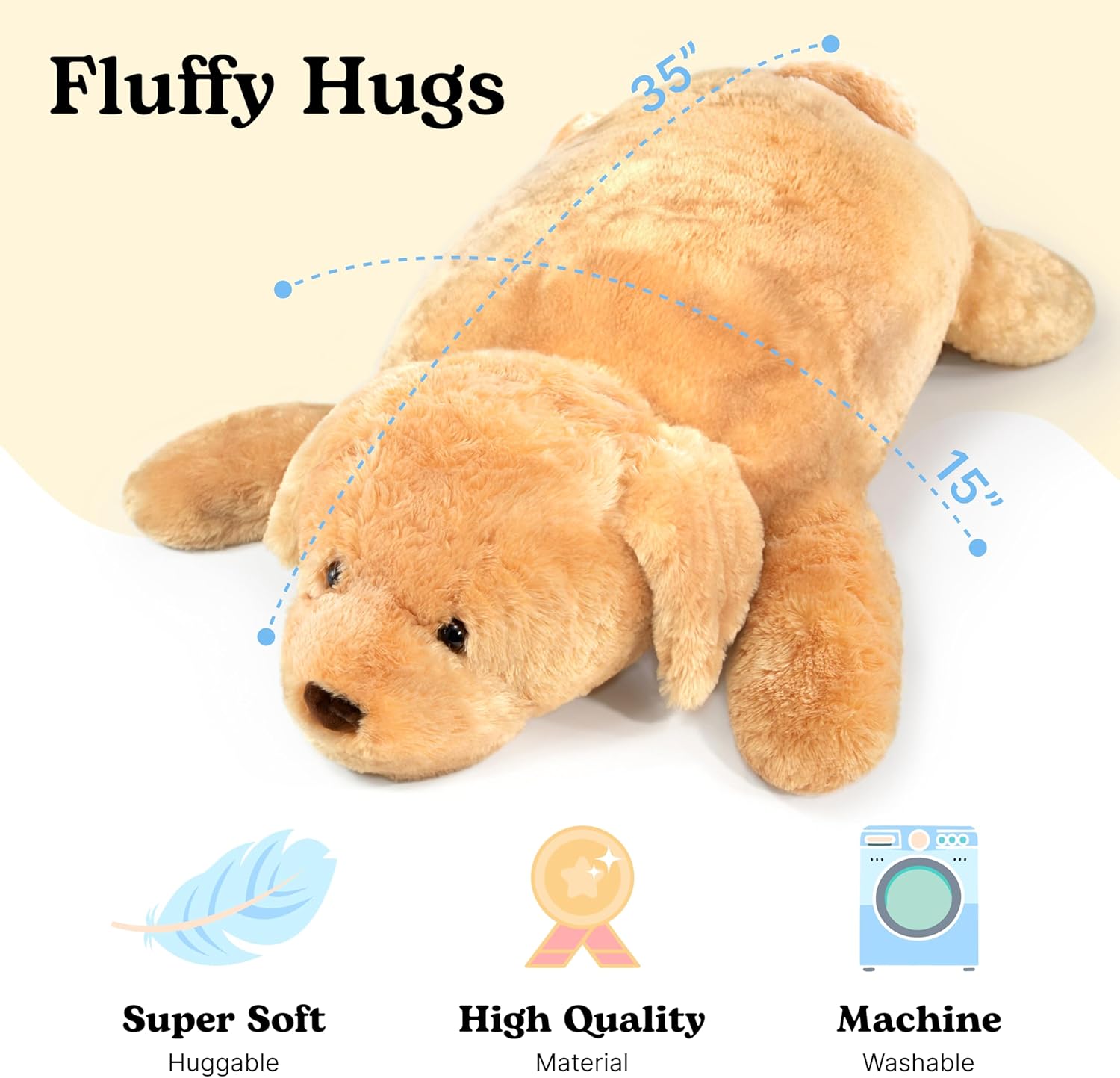 Extra Large Stuffed Teddy Bear - Giant Fluffy Hugging Toy for Kids