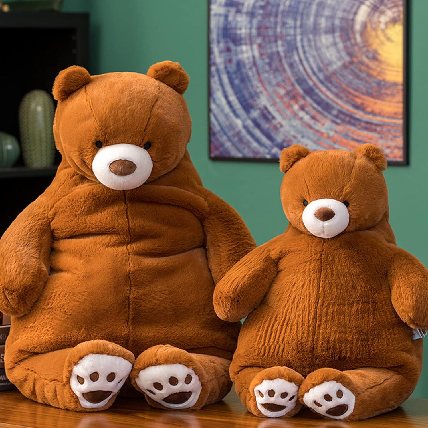 Ronivia Bear Weighted Plush Pillow 17 35 lbs Large Brown Bear Stuffed Animal