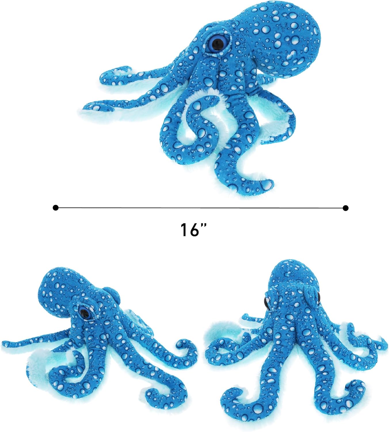 DolliBu Large Blue Octopus Plush Toy - 16 Inches 1