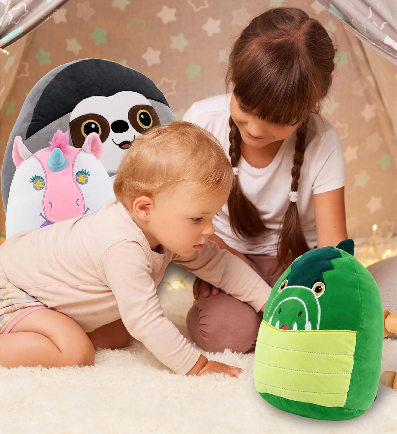 DolliBu Snug-Mooshies Alligator Plush Toy - 10 Inch