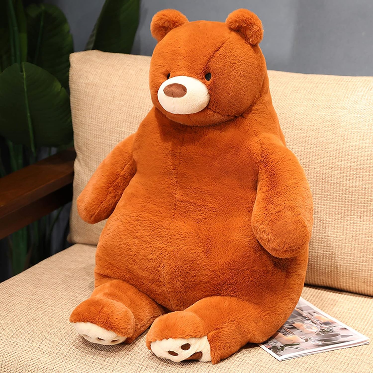 Ronivia Bear Weighted Plush Pillow 17 35 lbs Large Brown Bear Stuffed Animal