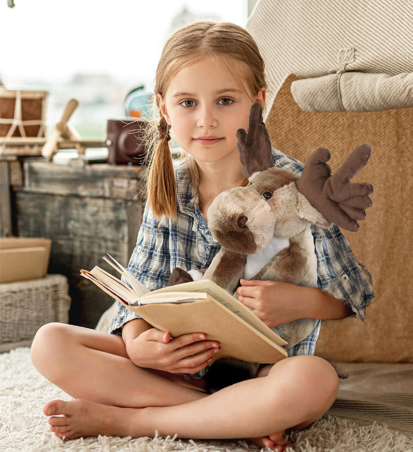 DolliBu Forest Floppy Moose Plush Toy - 105 Inches 1