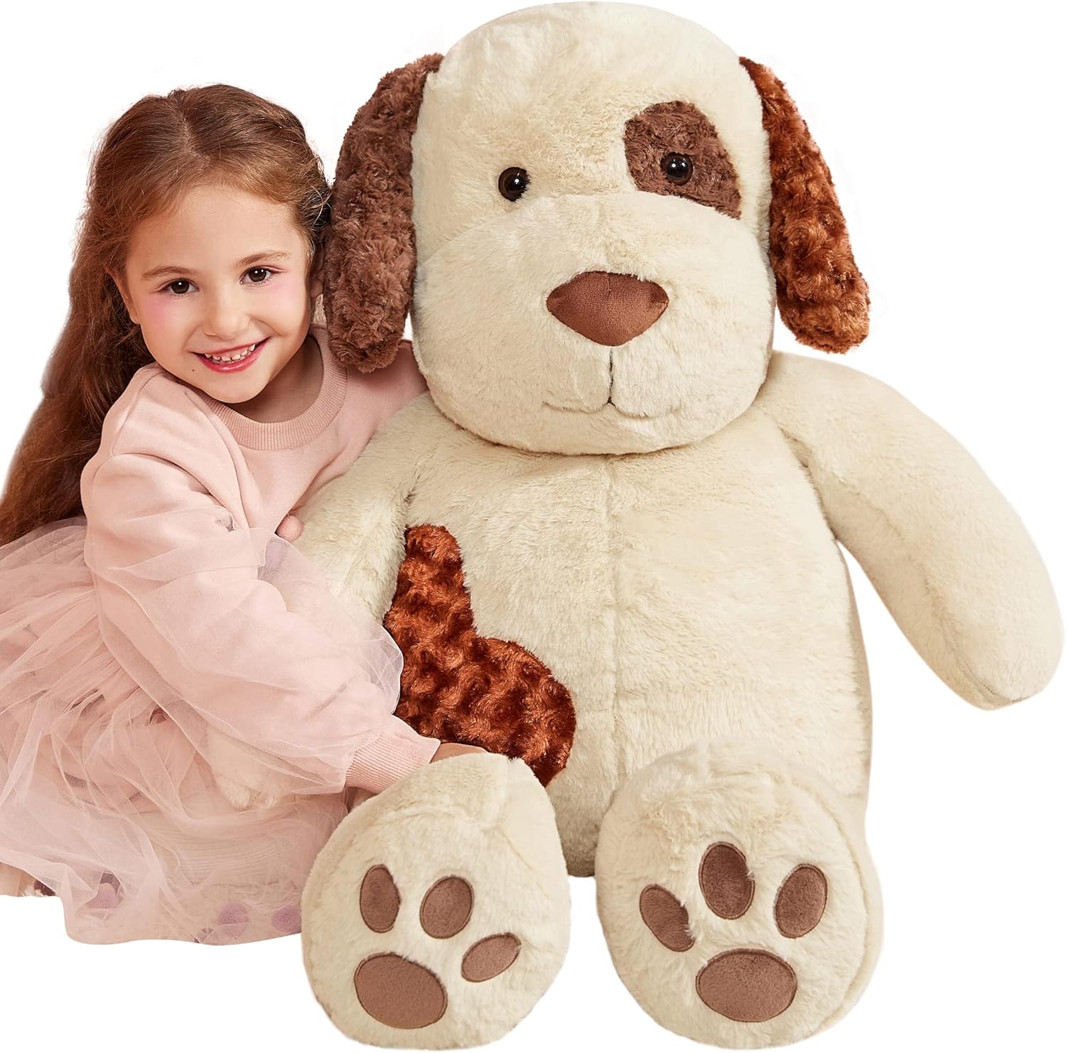 IKASA Giant Dog Plush Toy - 30 Inches Light Brown