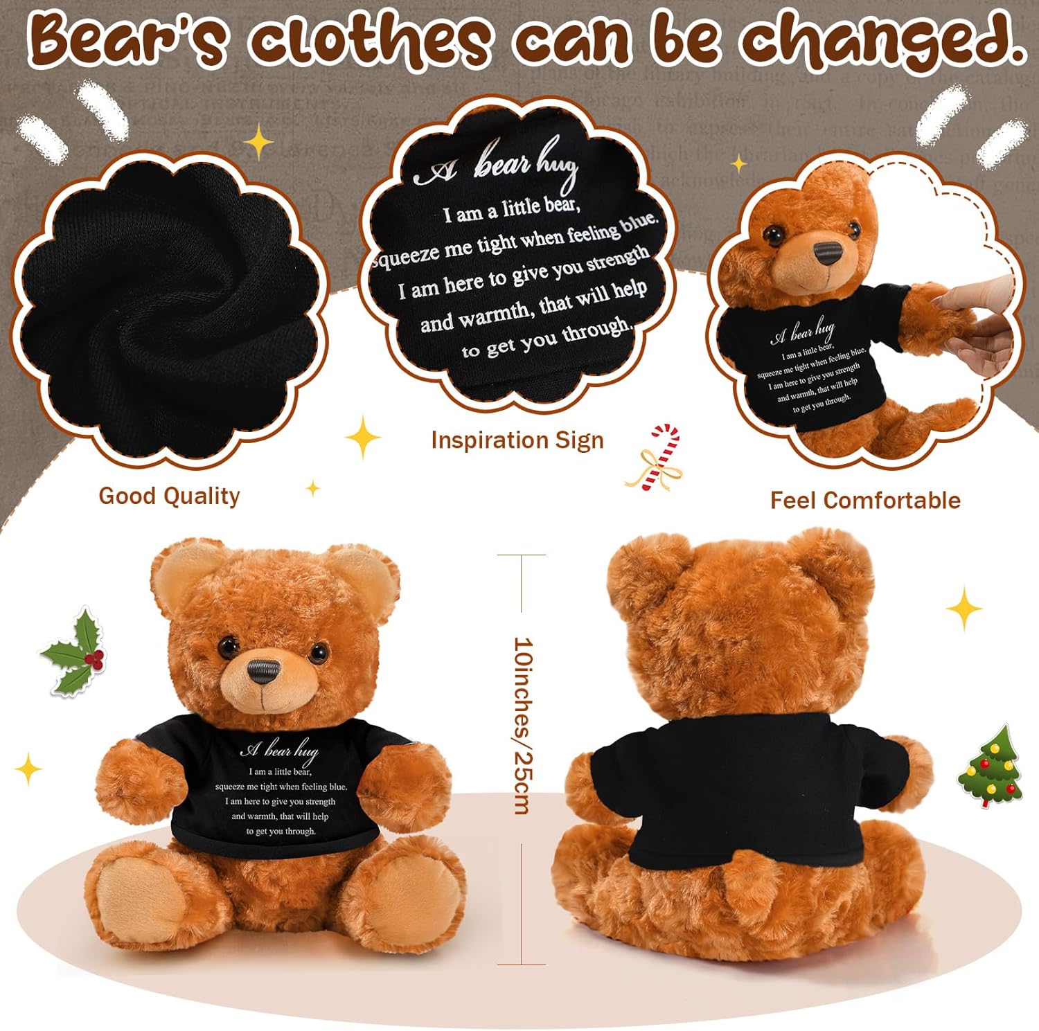 Meooeck Comfort Bear Plush Stuffed Animal Sympathy Gift