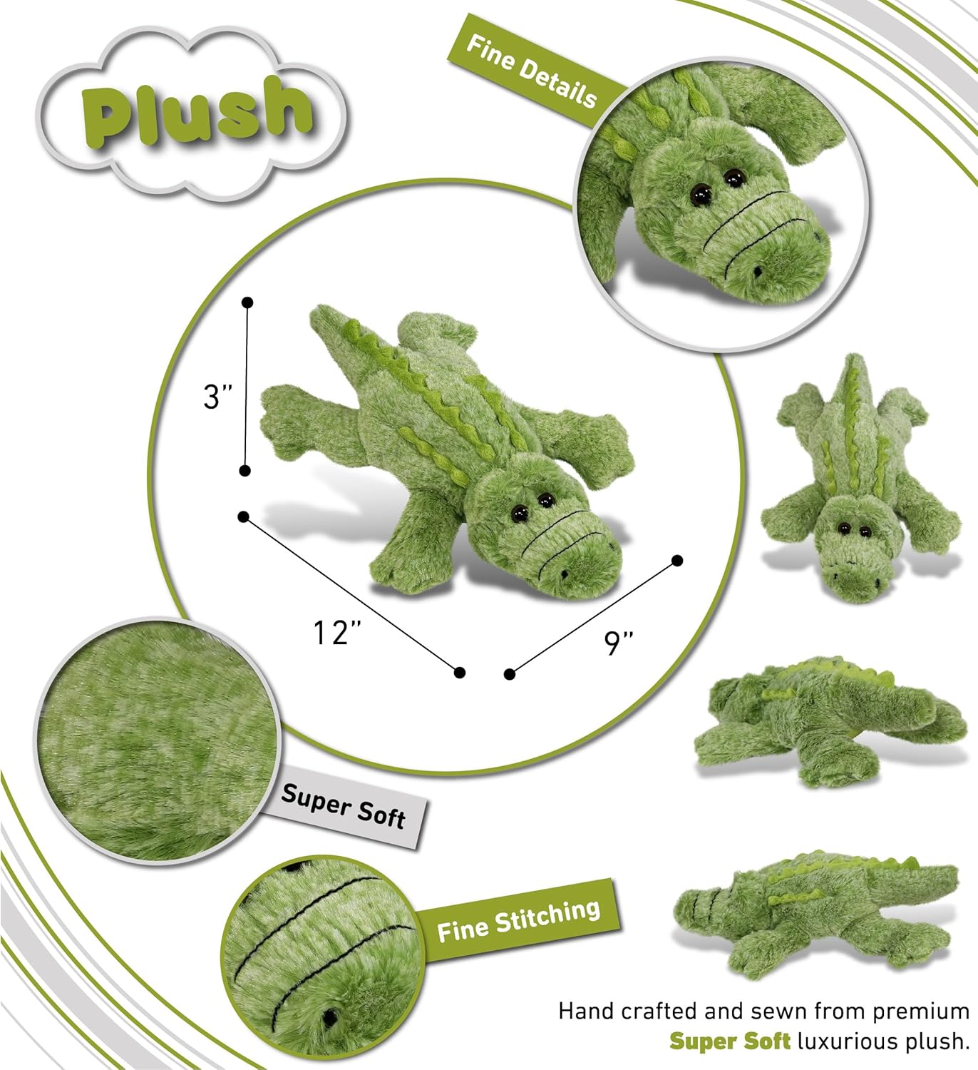 Puzzled DolliBu Alligator Plush Toy - 115 Inches