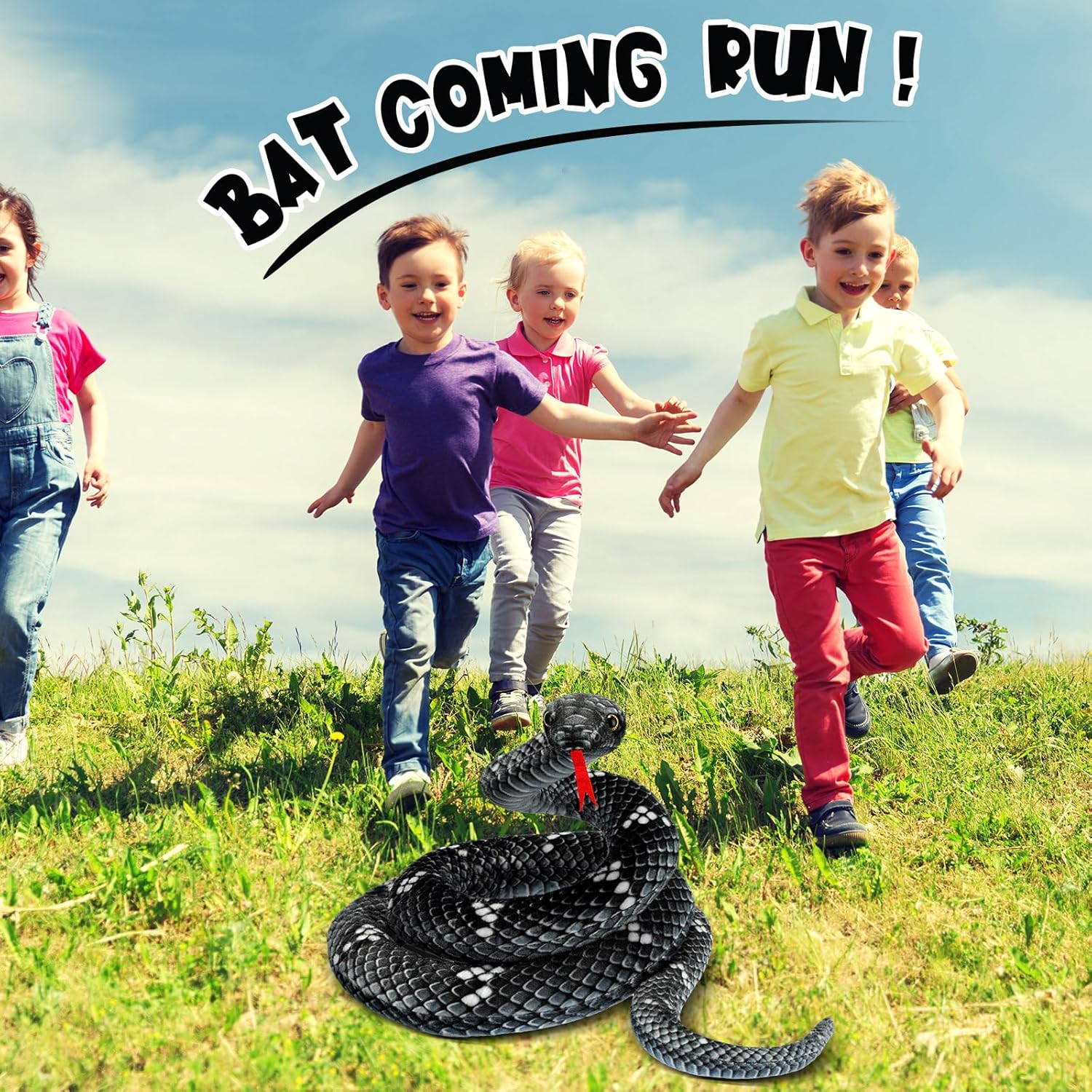Hiboom Giant Snake Plush Toy 71 Inch Black Gray 1