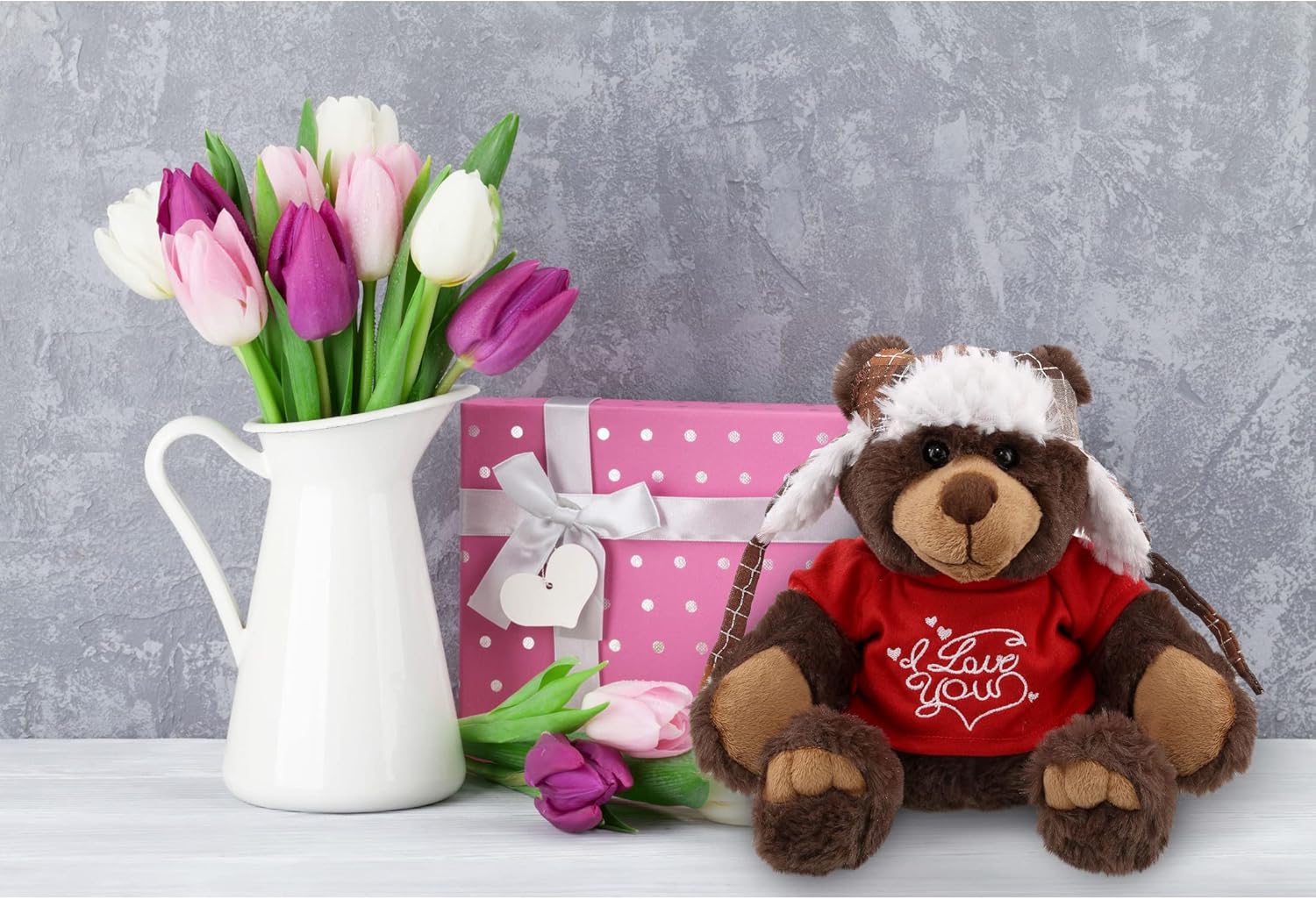 DolliBu I Love You Brown Bear Plush - 11 Inches 1