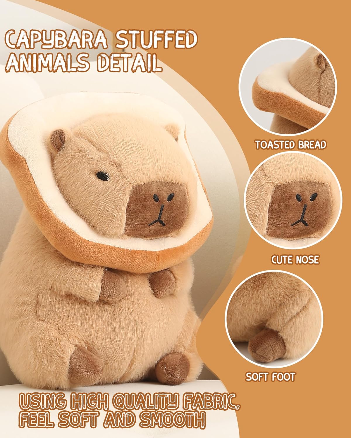Cute Capybara Plushie Pillow 12 Inch Toy for Kids Adults
