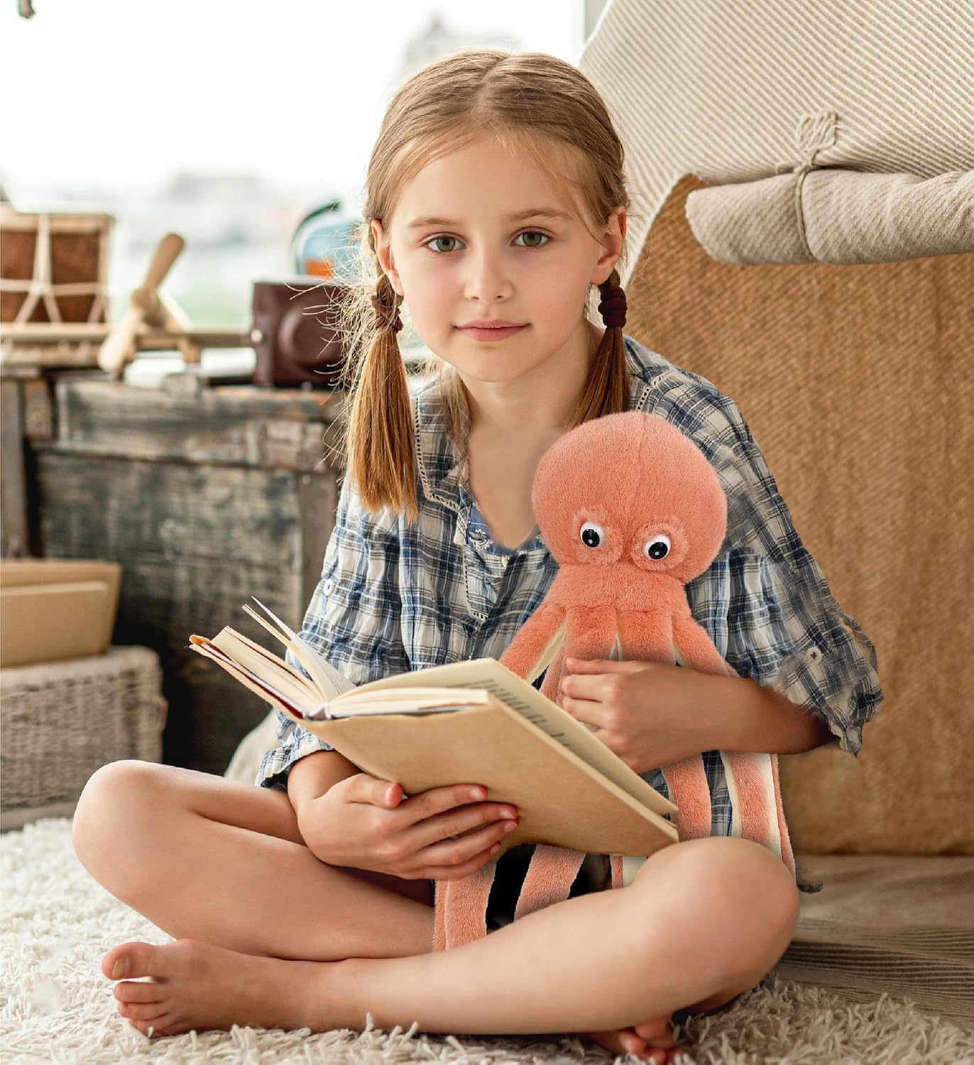 DolliBu Orange Octopus Super Soft Plush Toy 15 Inches