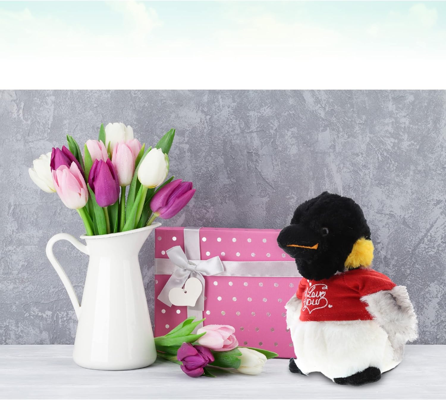 DolliBu I Love You Emperor Penguin Plush - 7 Inches