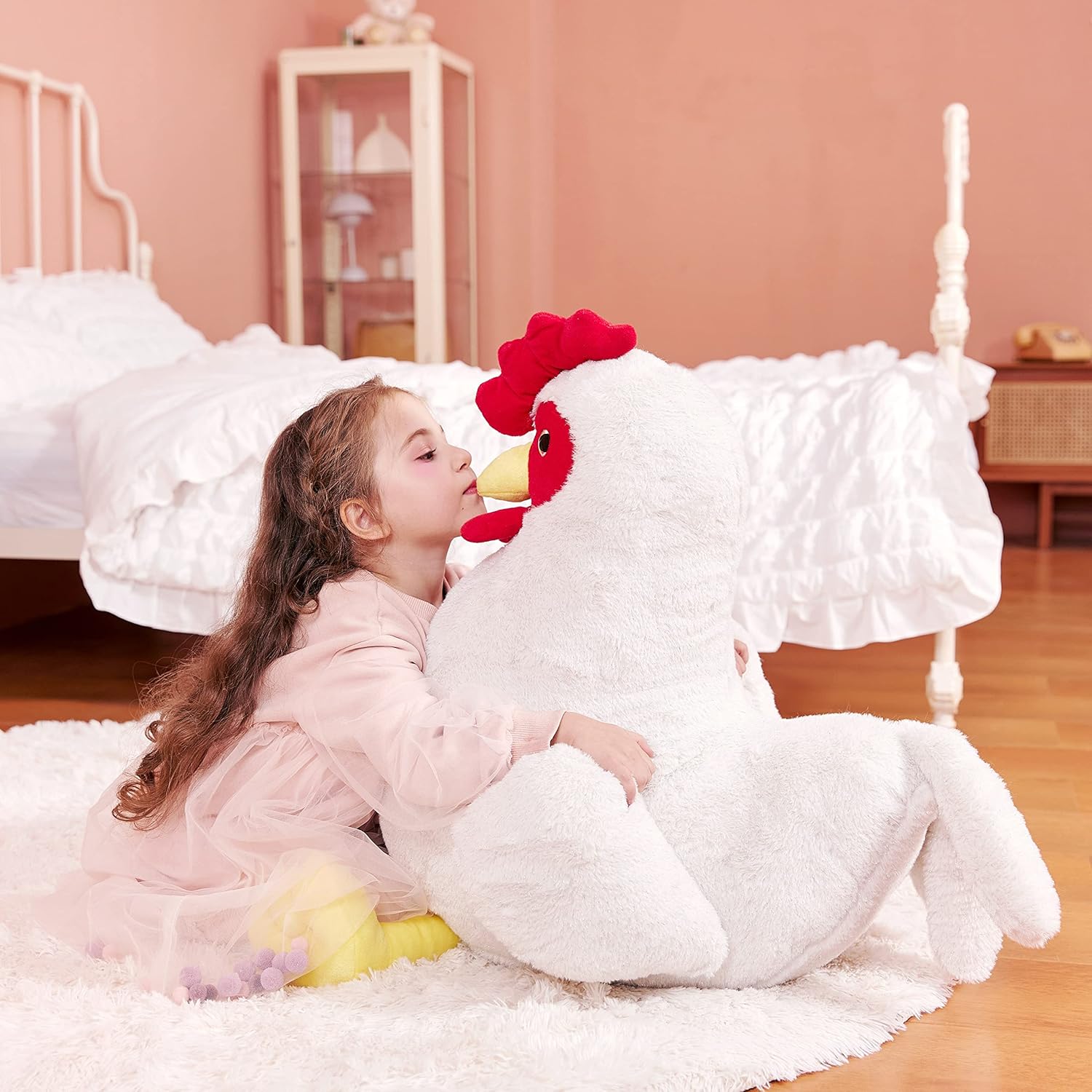 IKASA Giant Chicken Plush Stuffed Animal Toy 23 Inch Big Size