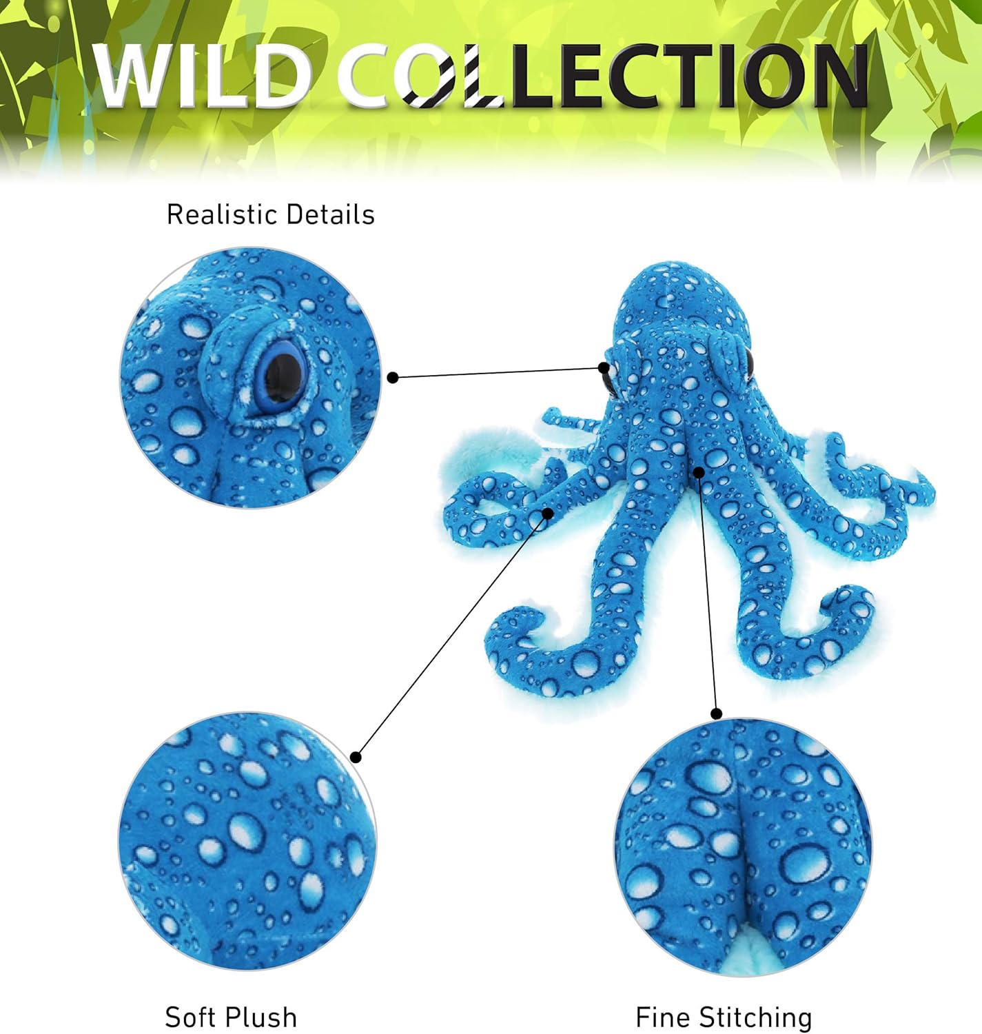 DolliBu Large Blue Octopus Plush Toy - 16 Inches 1