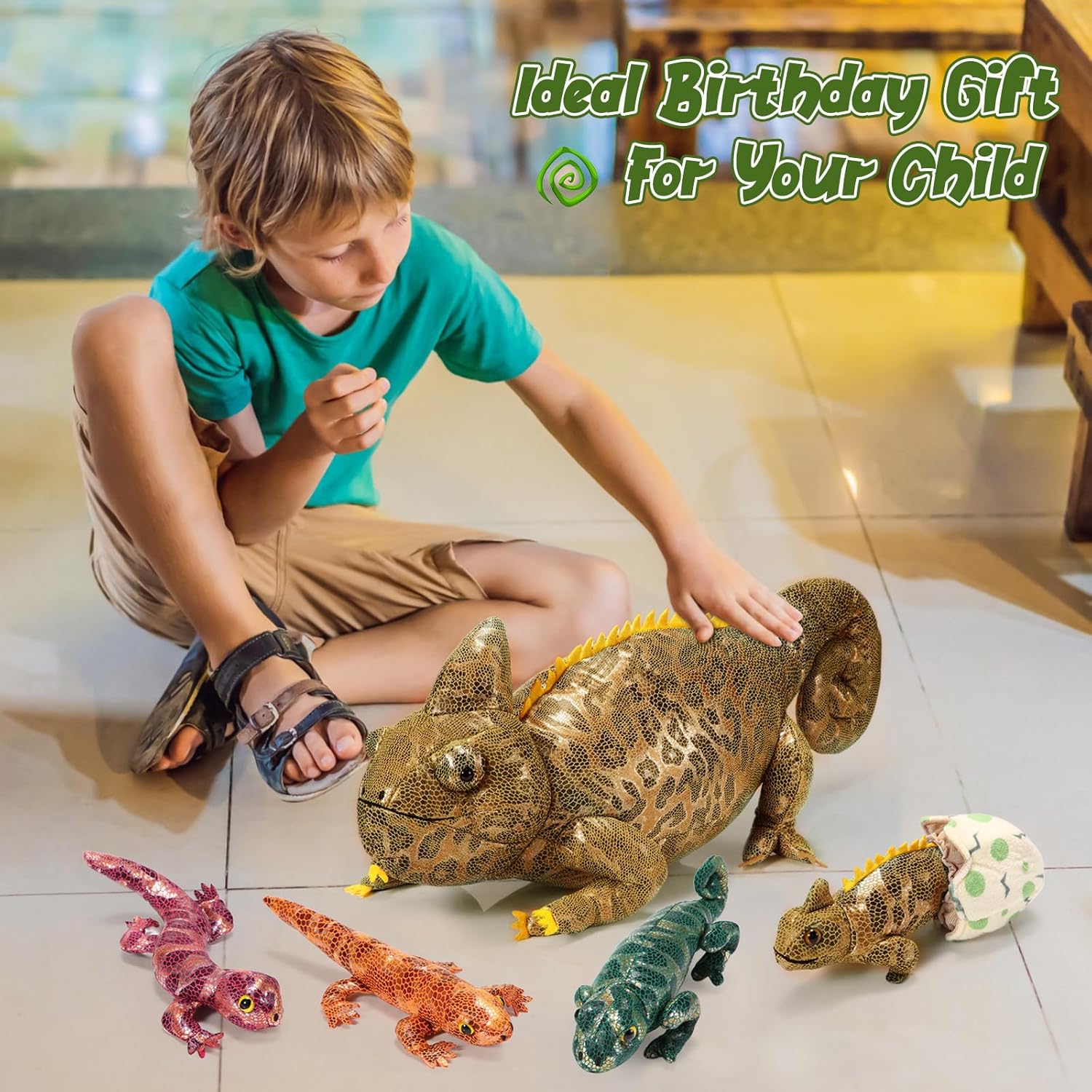 Lenwen 5 Piece Chameleon Plush Toy Set 26 Inch