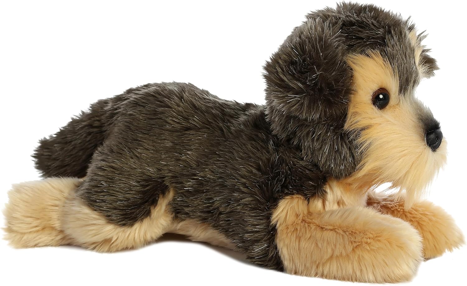 Aurora Adorable Flopsie Yorkie Stuffed Animal - Gray 12 Inches