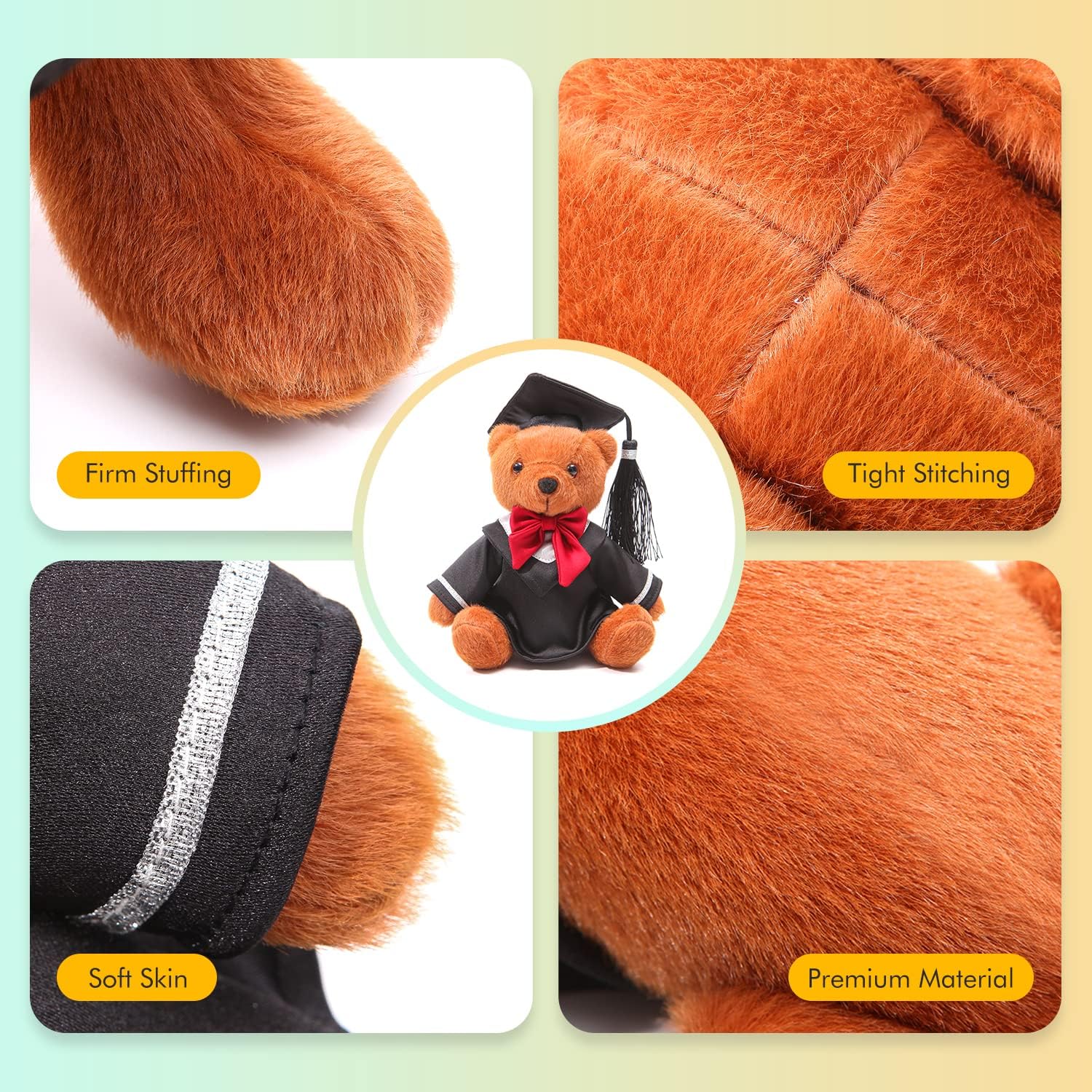 AULUDA Plush Graduation Bear Doll - Soft Huggable Stuffed Animal