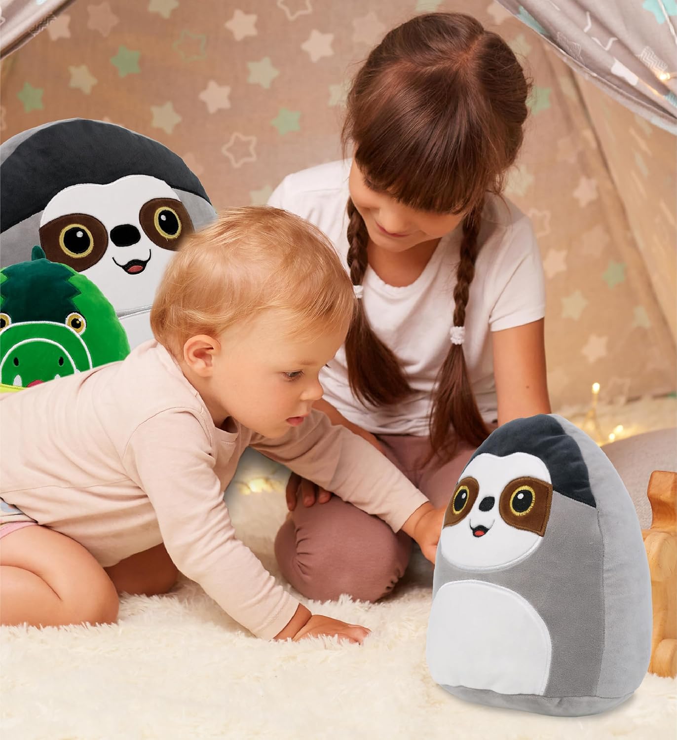 DolliBu Snug-Mooshies Sloth Plush Toy - 10 Inch