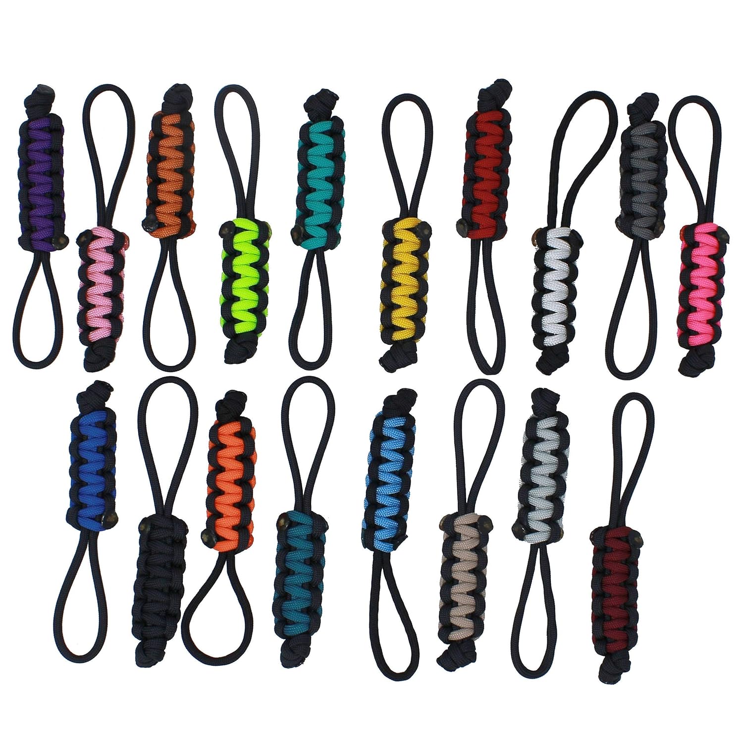 BGTV BubbasGarageTv Large Heavy Duty Paracord Zipper Pulls - Lime Green