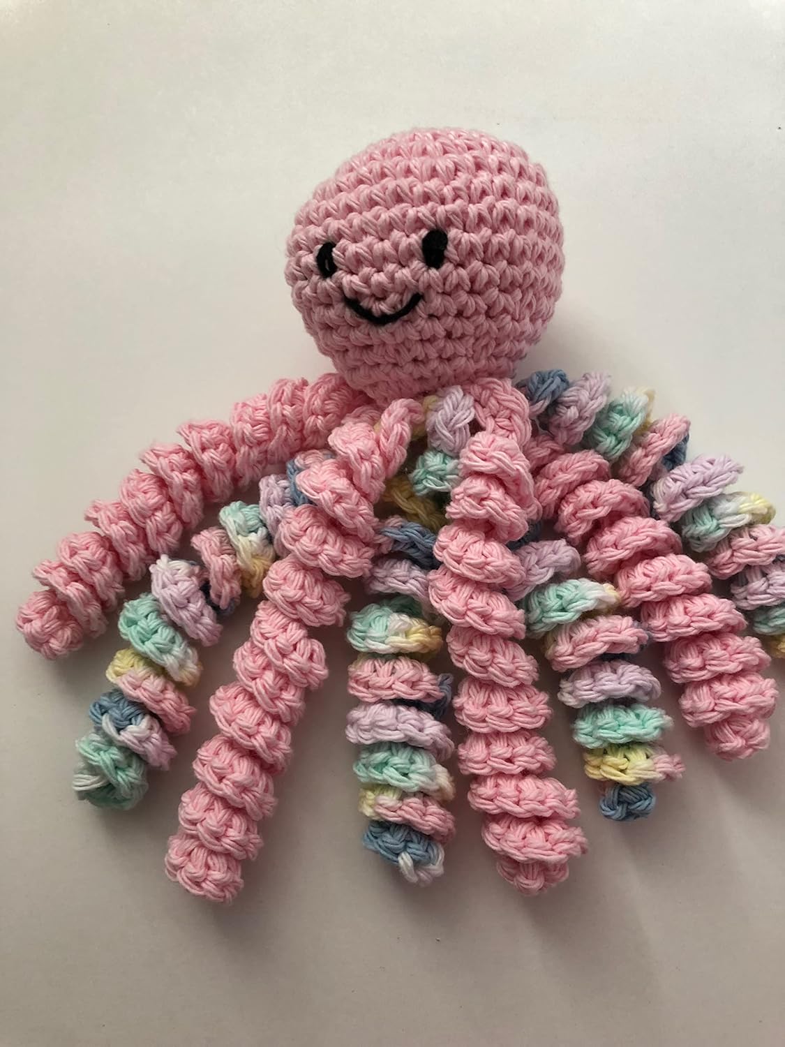 Pink Crochet Octopus Baby Toy for Preemies
