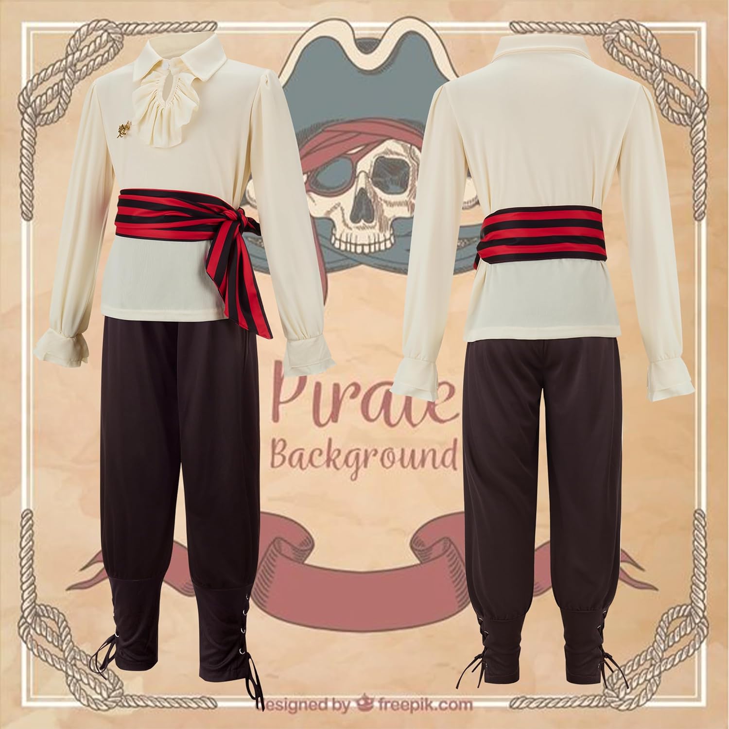 Kosgraiy Kid Pirate Costume with Accessories