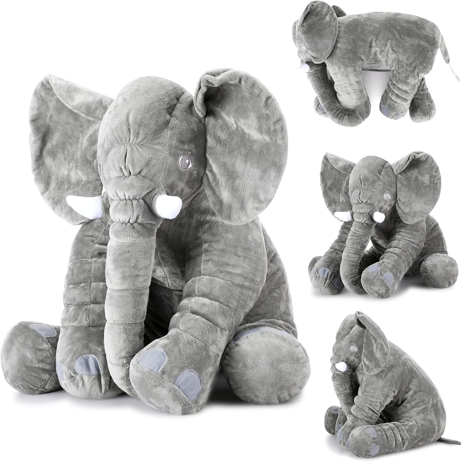 Yulejo Giant Gray Elephant Plush Toy for Kids