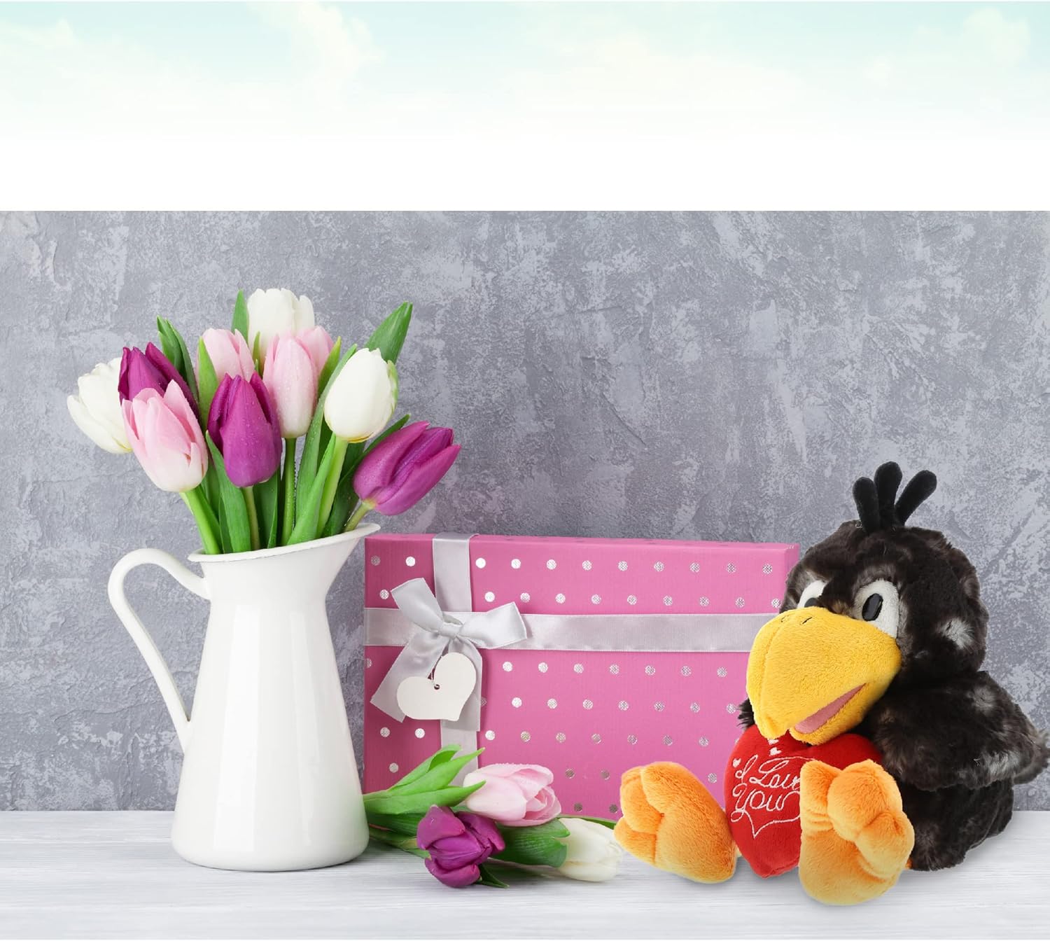 DolliBu I Love You Sitting Crow Plush Toy - 95 Inches