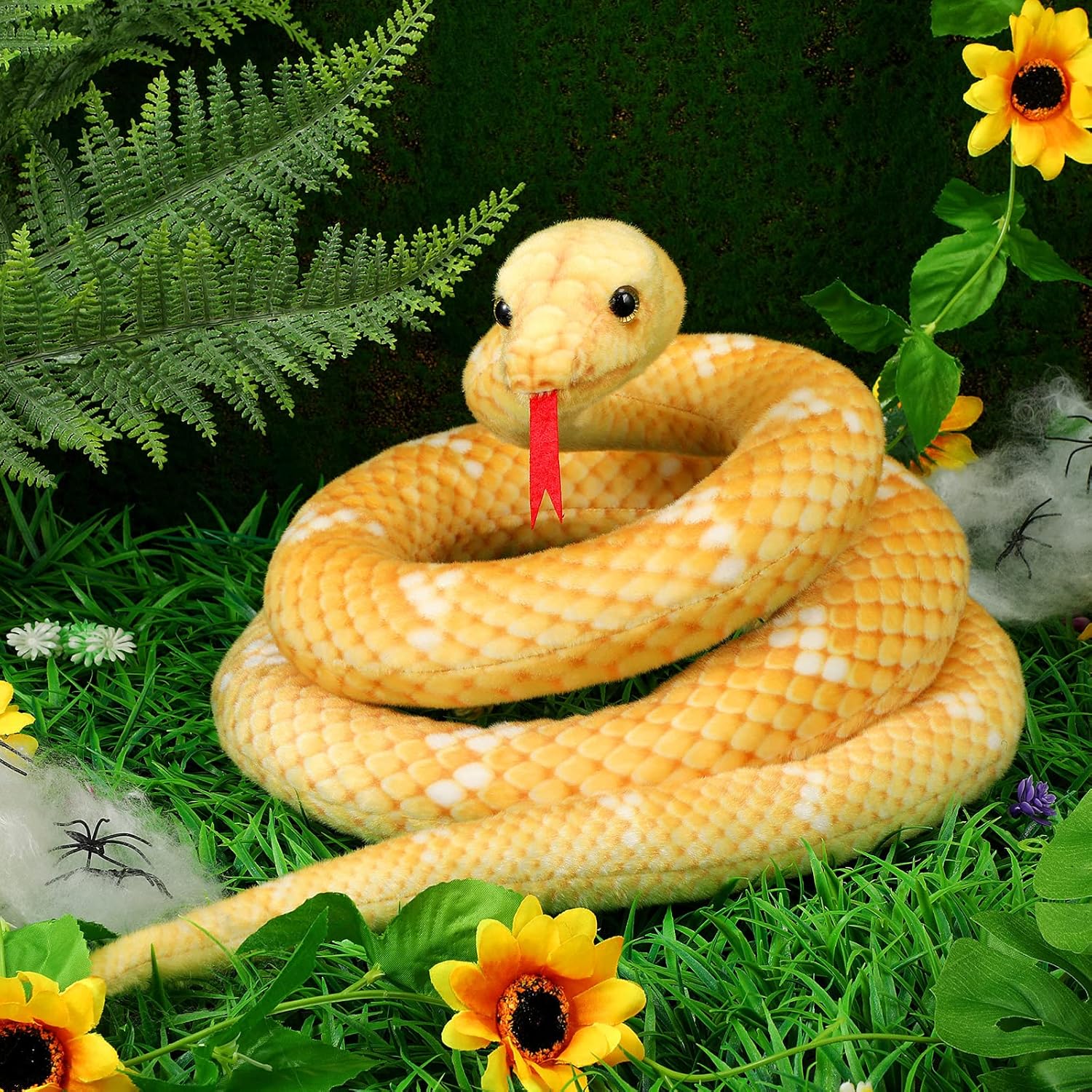 HyDren 80 Inch Yellow Giant Plush Snake Toy