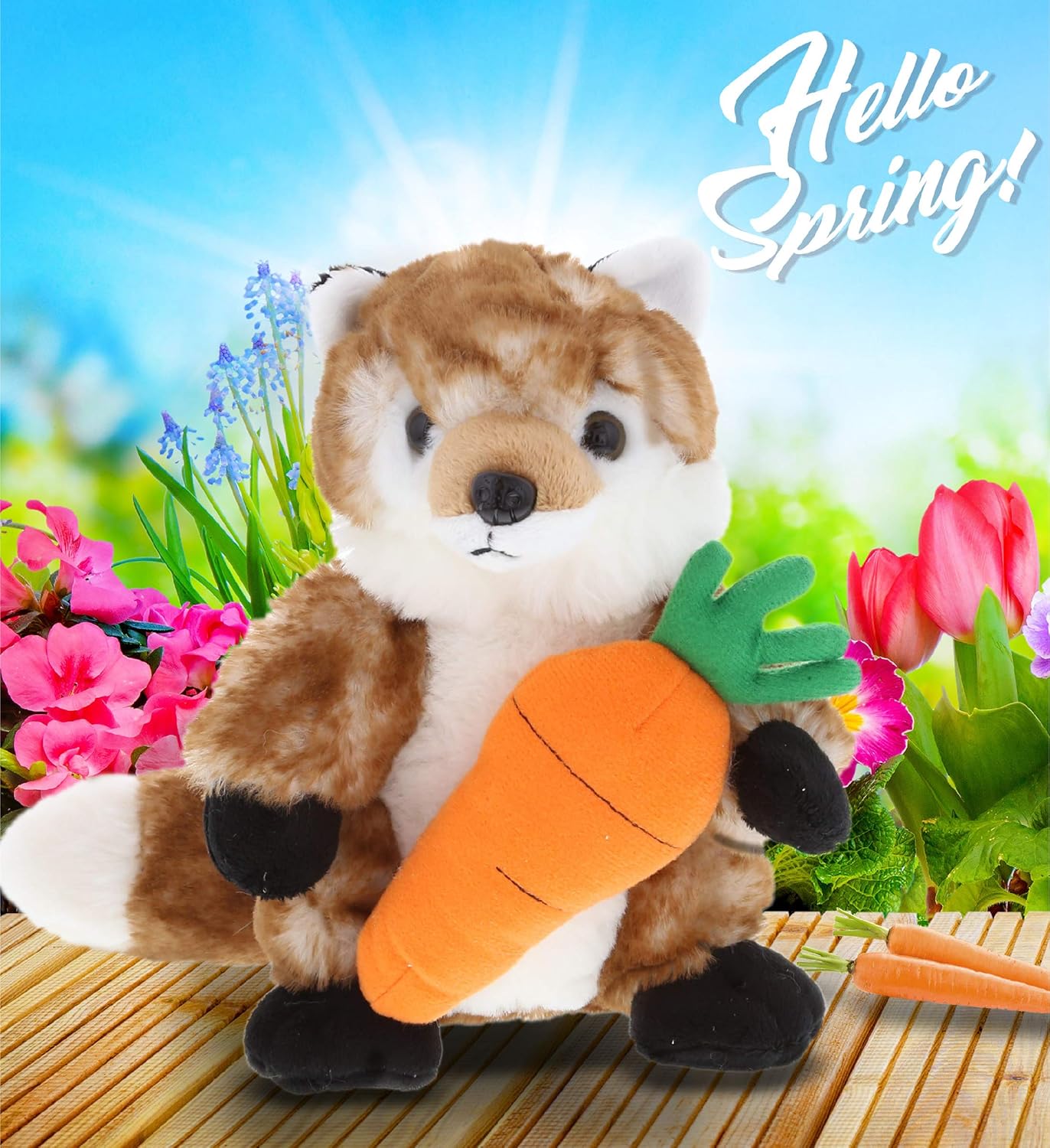 DolliBu Happy Easter Soft Plush Fox with Carrot 1