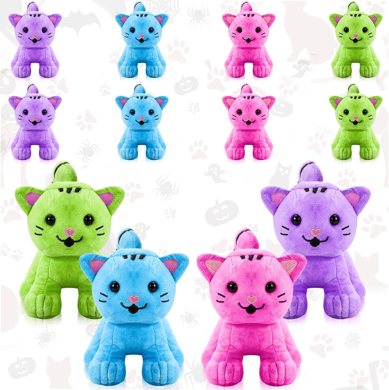 Jenaai 8 Pcs Halloween Cat Plush Set 1