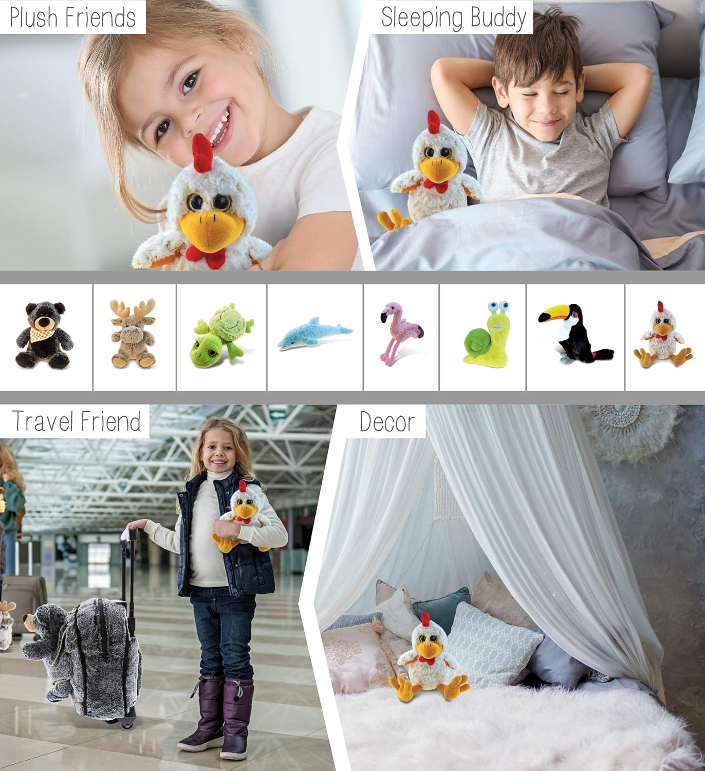 Puzzled DulliBu Plush Rooster - Soft Huggable 9 Inch Toy