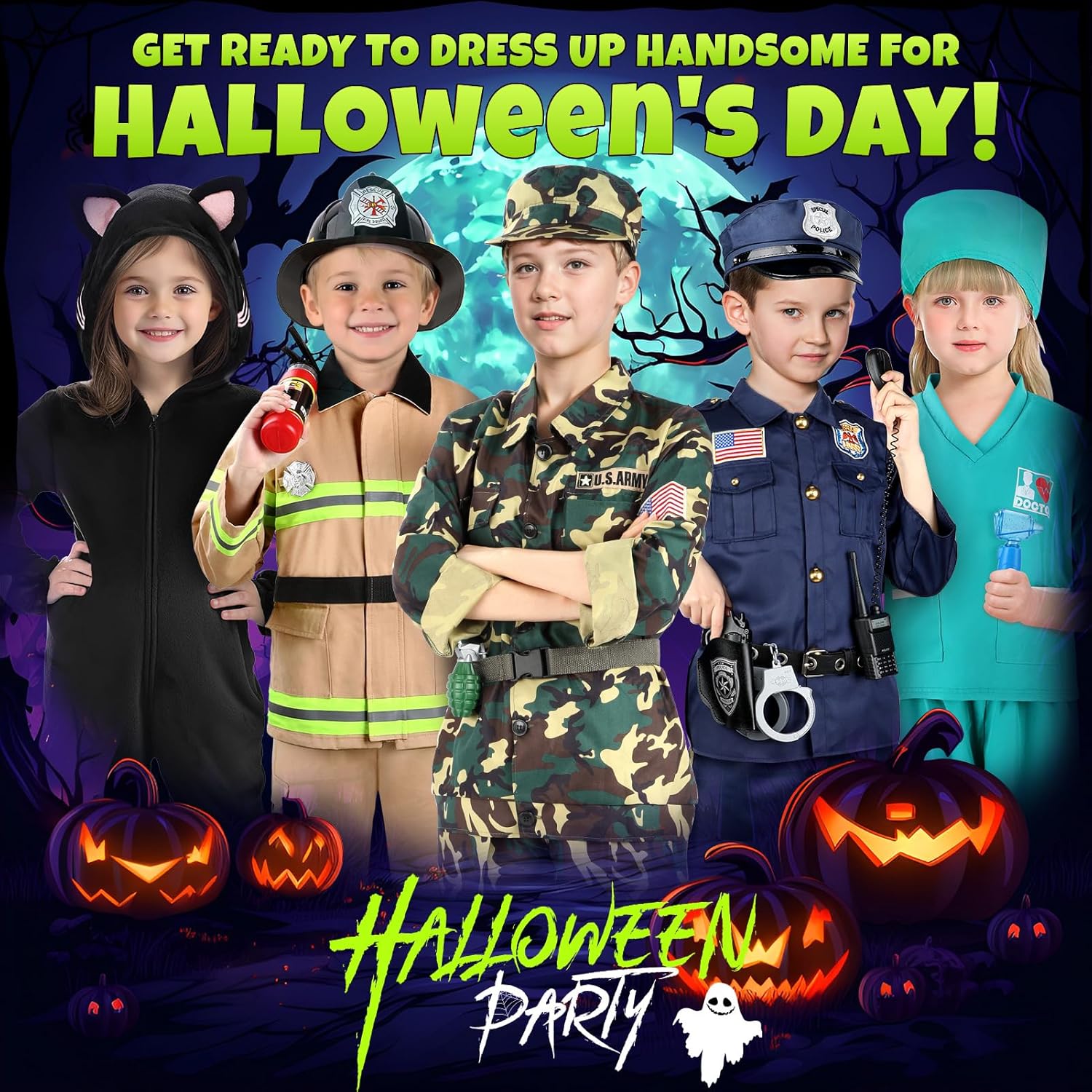 GIFTINBOX Kids Army Costume Set with Toys