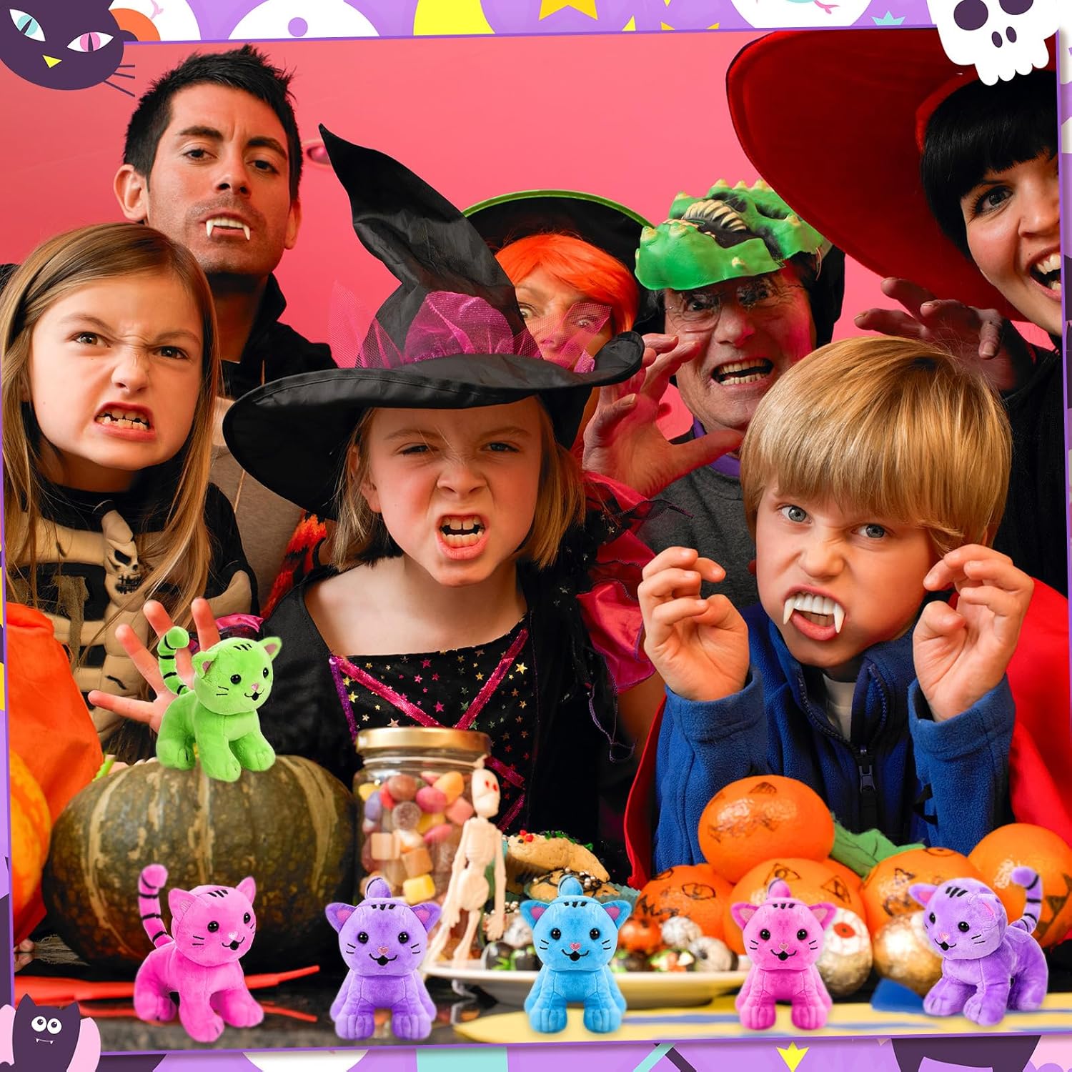Jenaai 8 Pcs Halloween Cat Plush Set 1