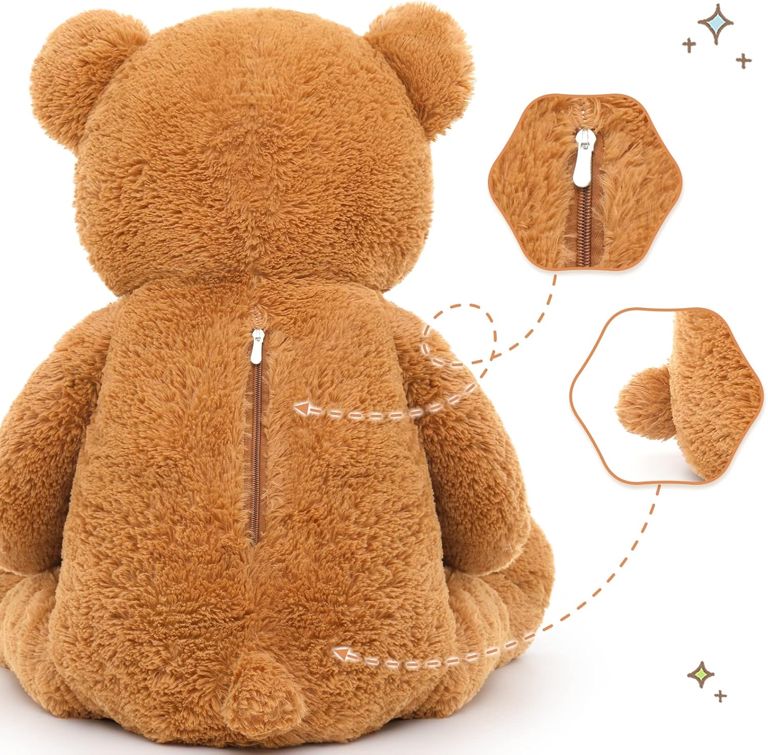 Tezituor Giant Stuffed Animal 39in Brown Teddy Bear Mommy With Baby