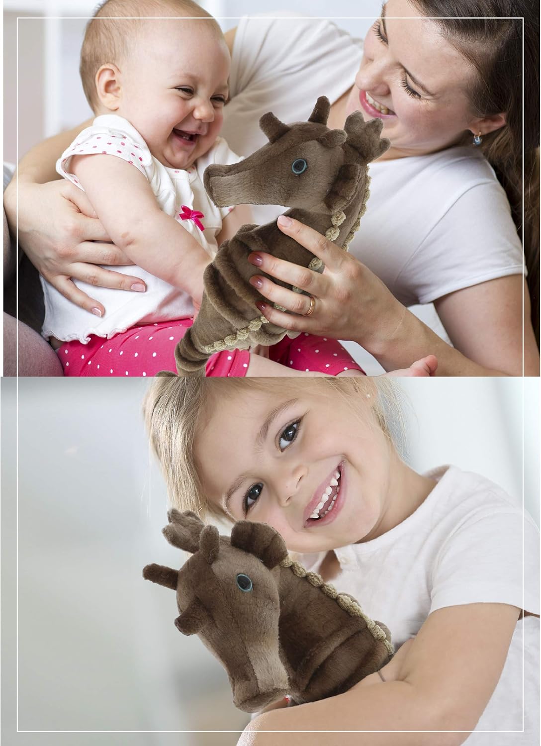 DolliBu Wild Stuffed Animals Soft Plush Collection - 12 Inch Brown Seahorse