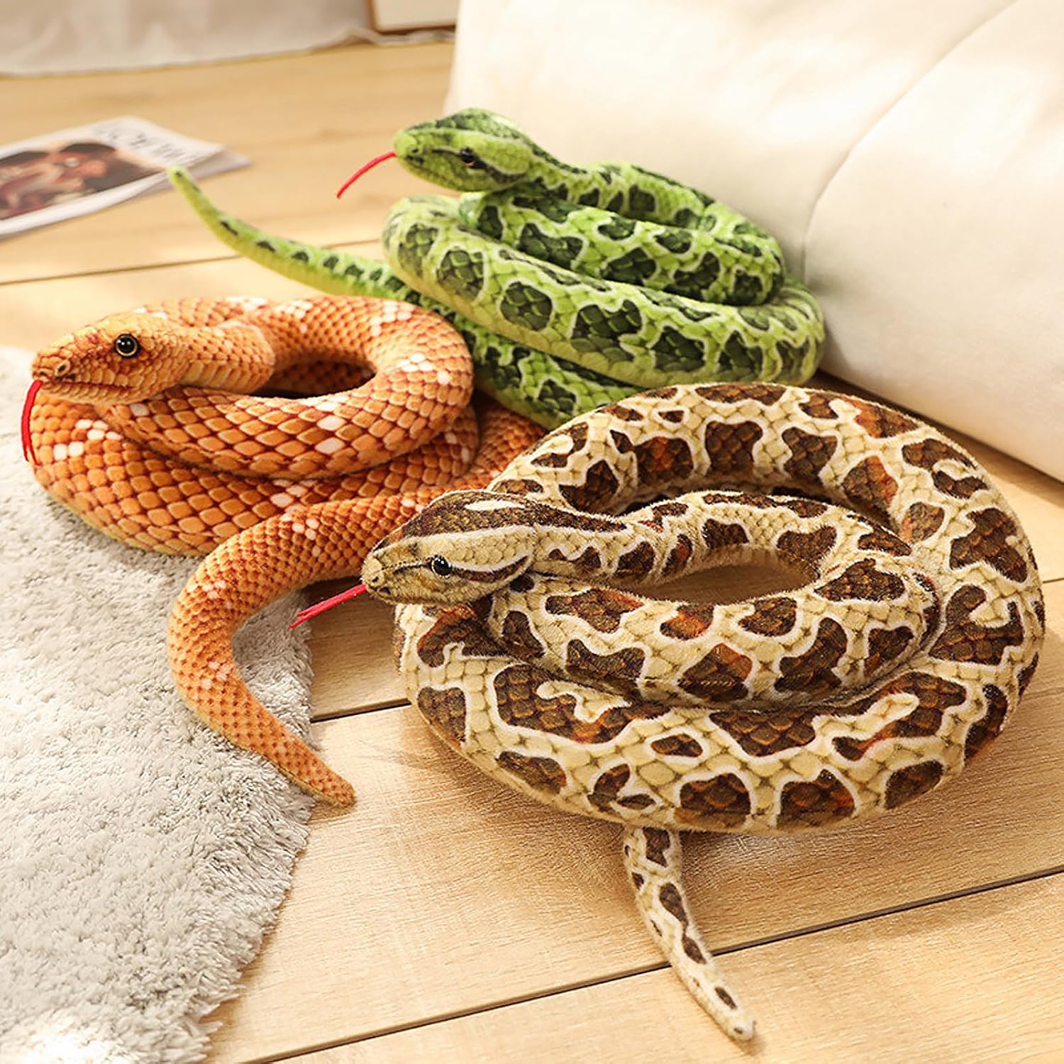 80 Inch Realistic Snake Plush Toy for Kids 1