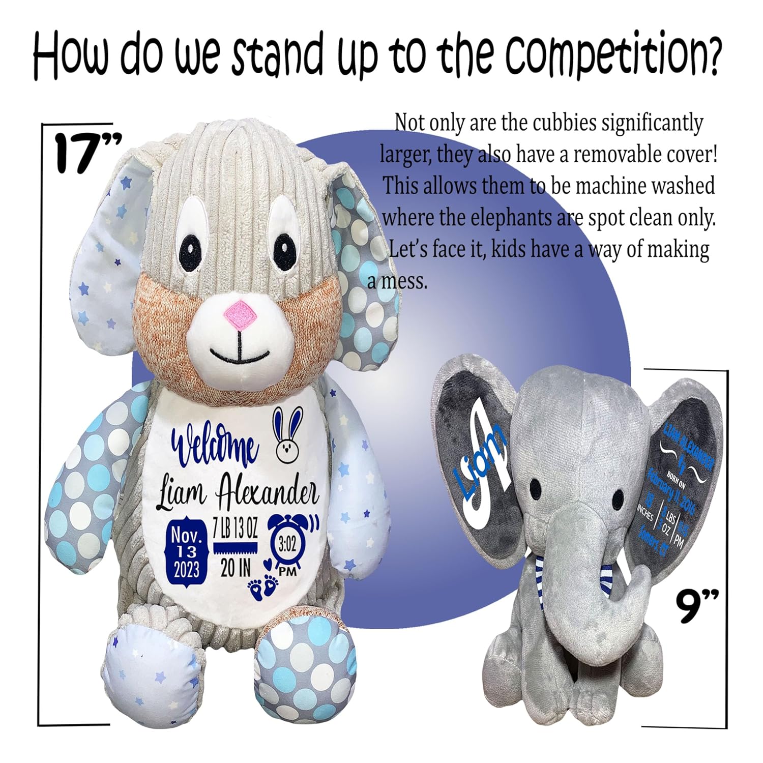 Kikilishop Starry Night Bunny Birth Stats Plush