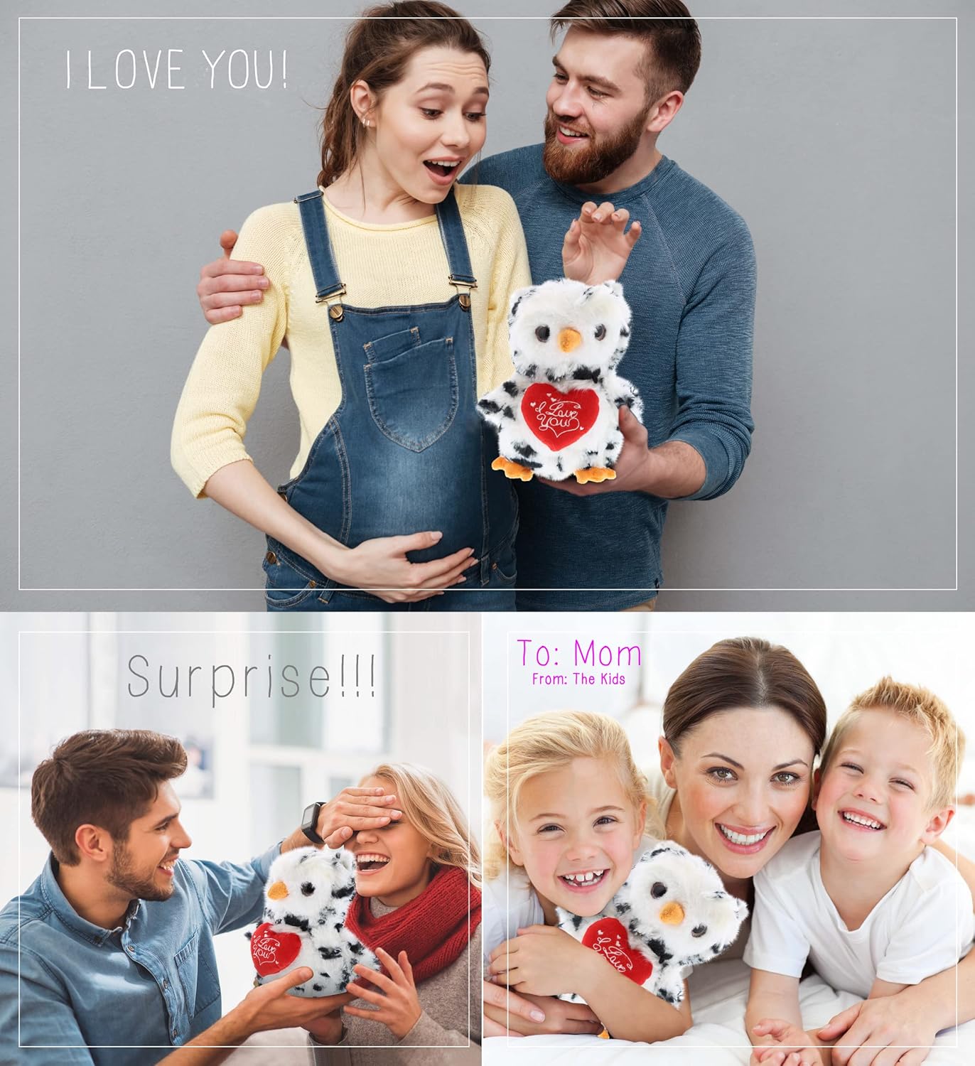 DolliBu I Love You Valentine Plush Owl - Personalized Name Gift