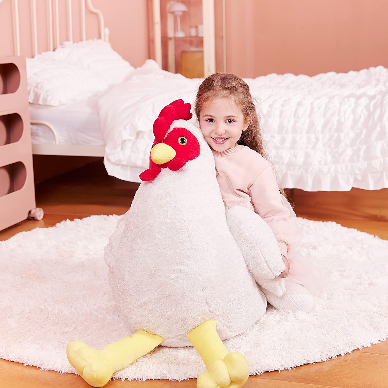 IKASA Giant Chicken Plush Stuffed Animal Toy 23 Inch Big Size