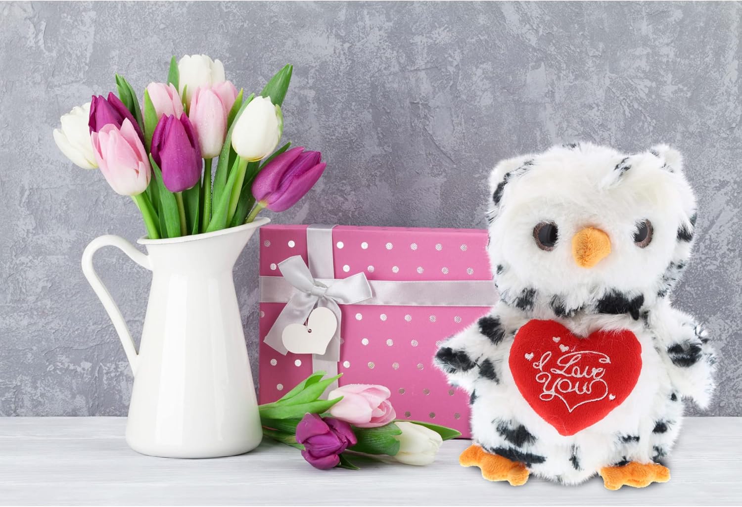 DolliBu I Love You Valentine Plush Owl - Personalized Name Gift