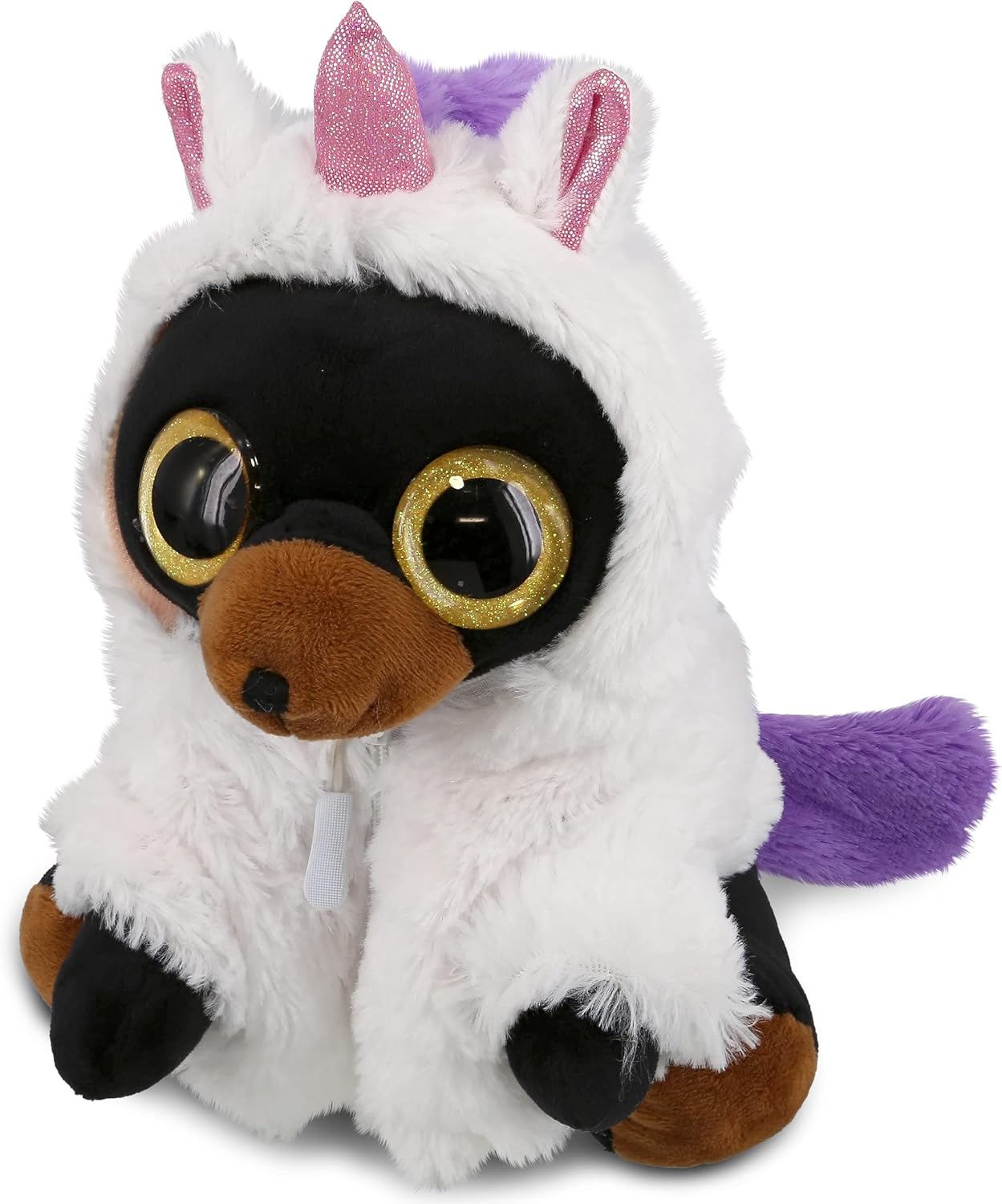 DolliBu Black Bear Unicorn Plush - 8 Inches Name Personalized
