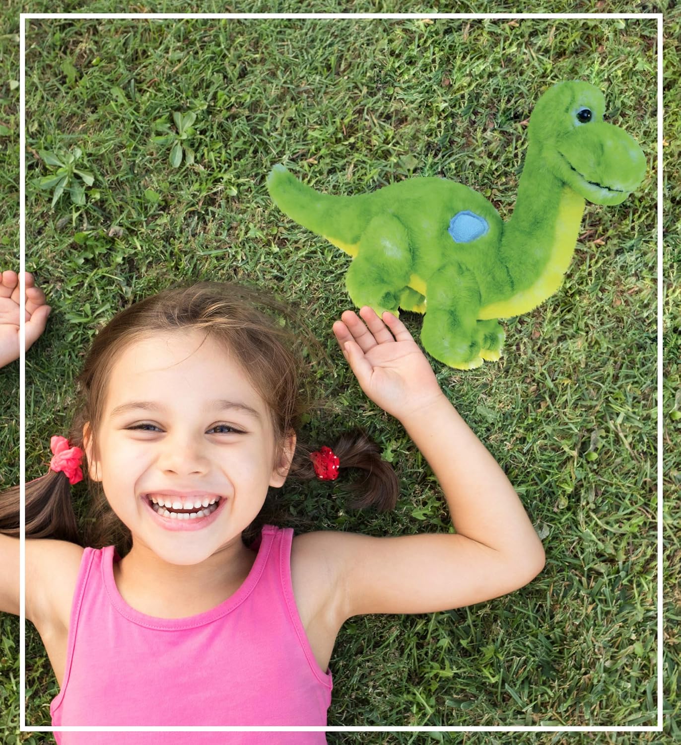 Puzzled DolliBu Plush Dinosaur - 10 Inch Soft Huggable Green Toy