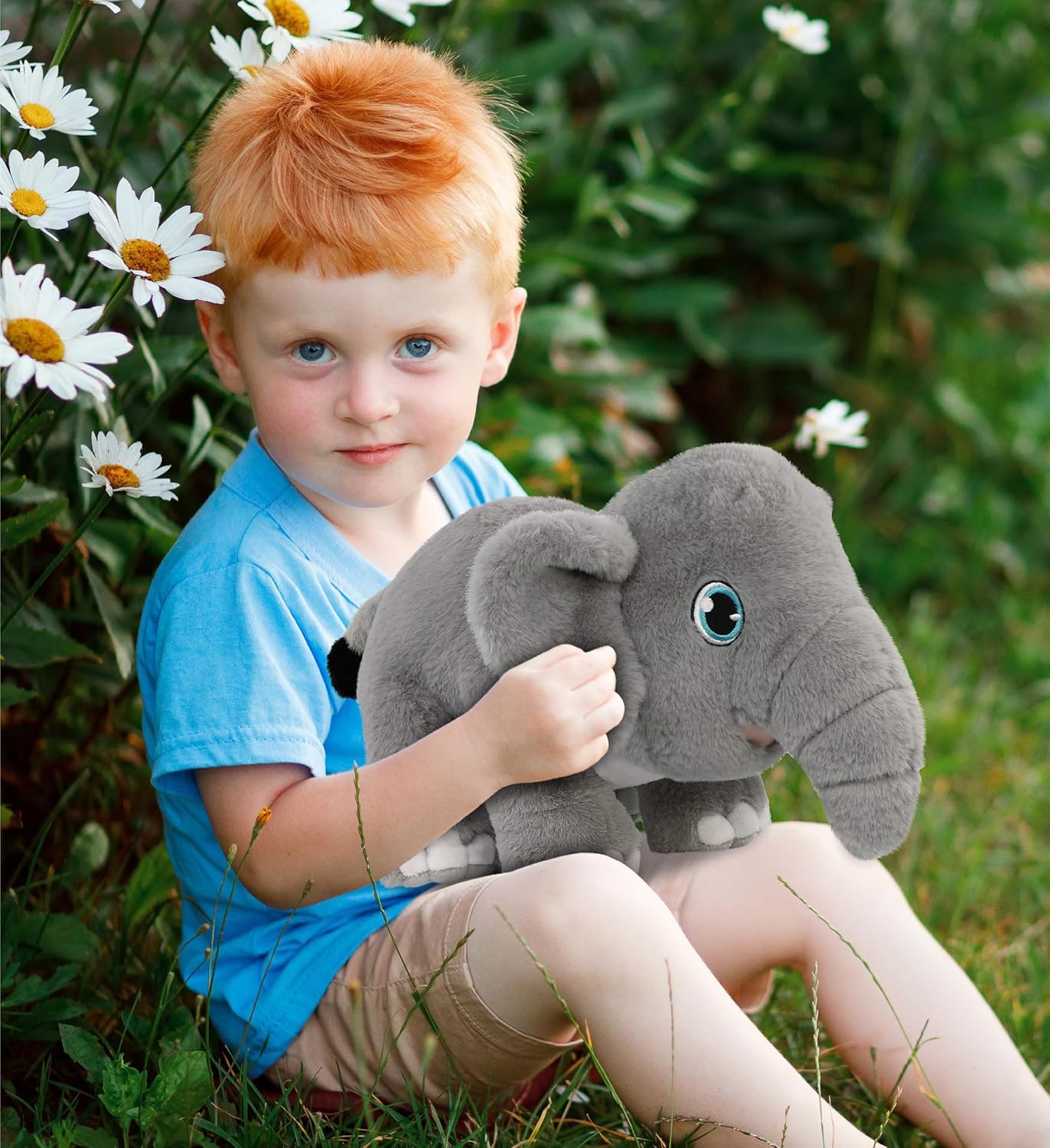 DolliBu Elephant Eco-Friendly Plush Toy 14 Inch Huggable Soft Playtime Stuffed Animal