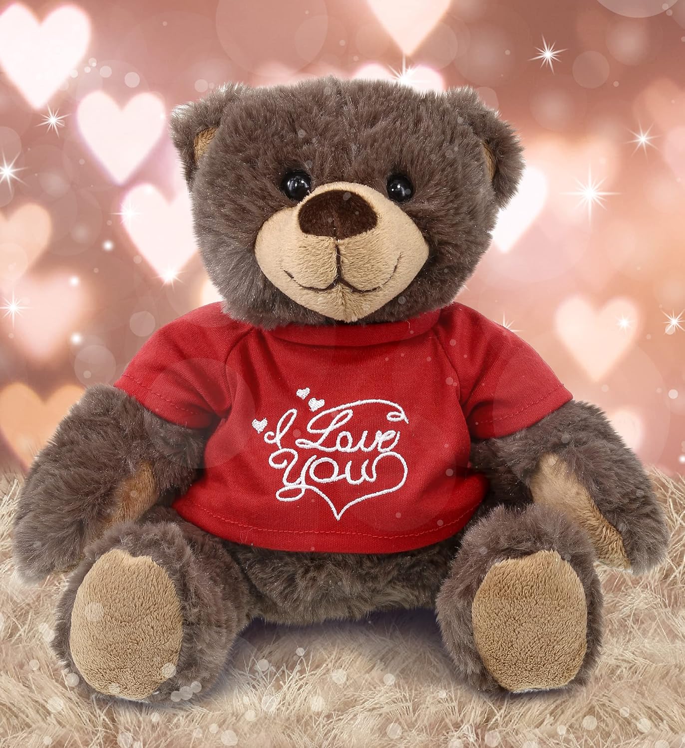 DolliBu I Love You Brown Bear Plush - 10 Inches 1
