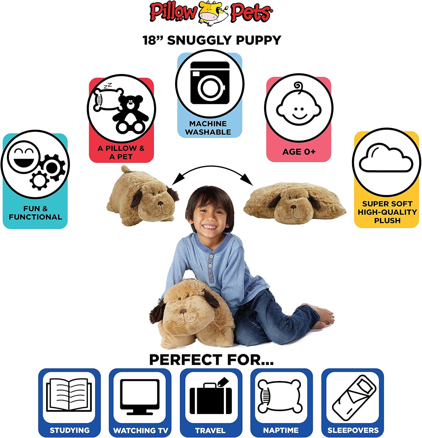 Pillow Pets Snuggly Puppy - 18 Plush Pillow Toy