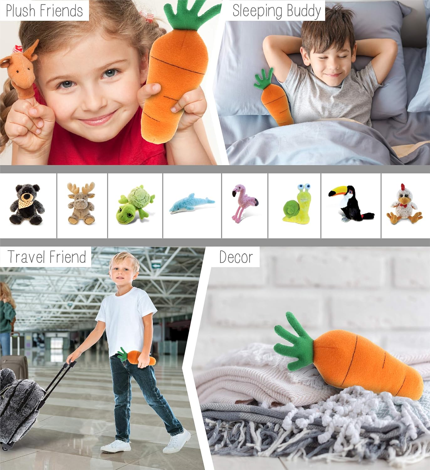 DolliBu Orange Carrot Plush Toy - 6 Inches