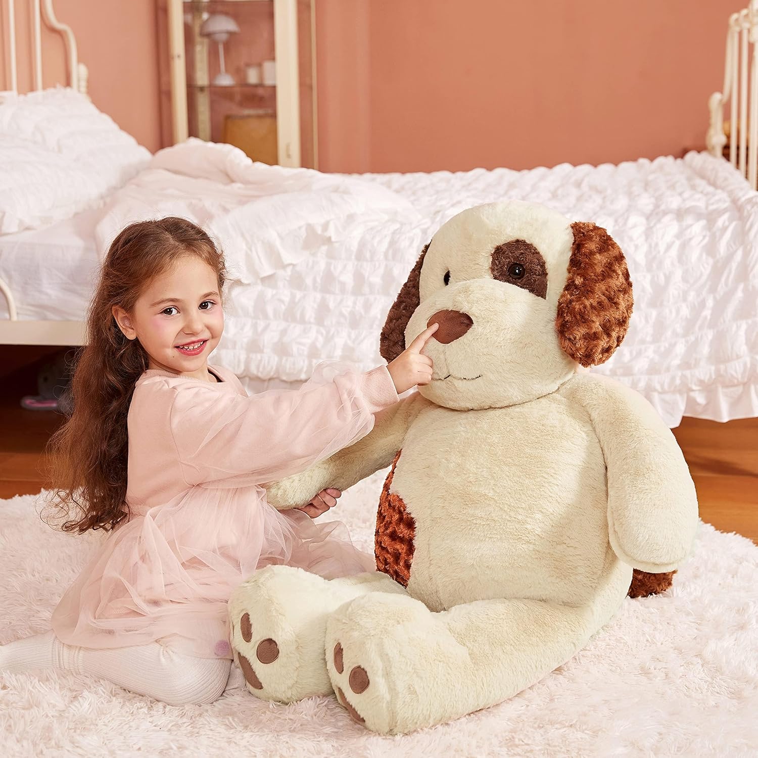 IKASA Giant Dog Plush Toy - 30 Inches Light Brown