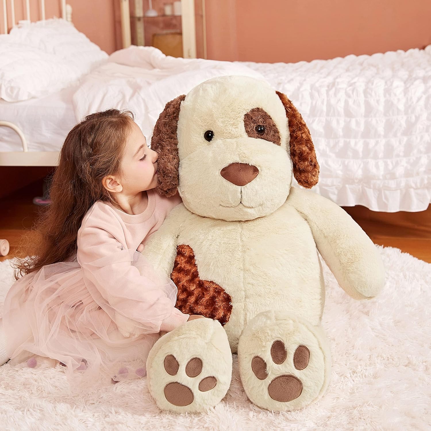 IKASA Giant Dog Plush Toy - 30 Inches Light Brown