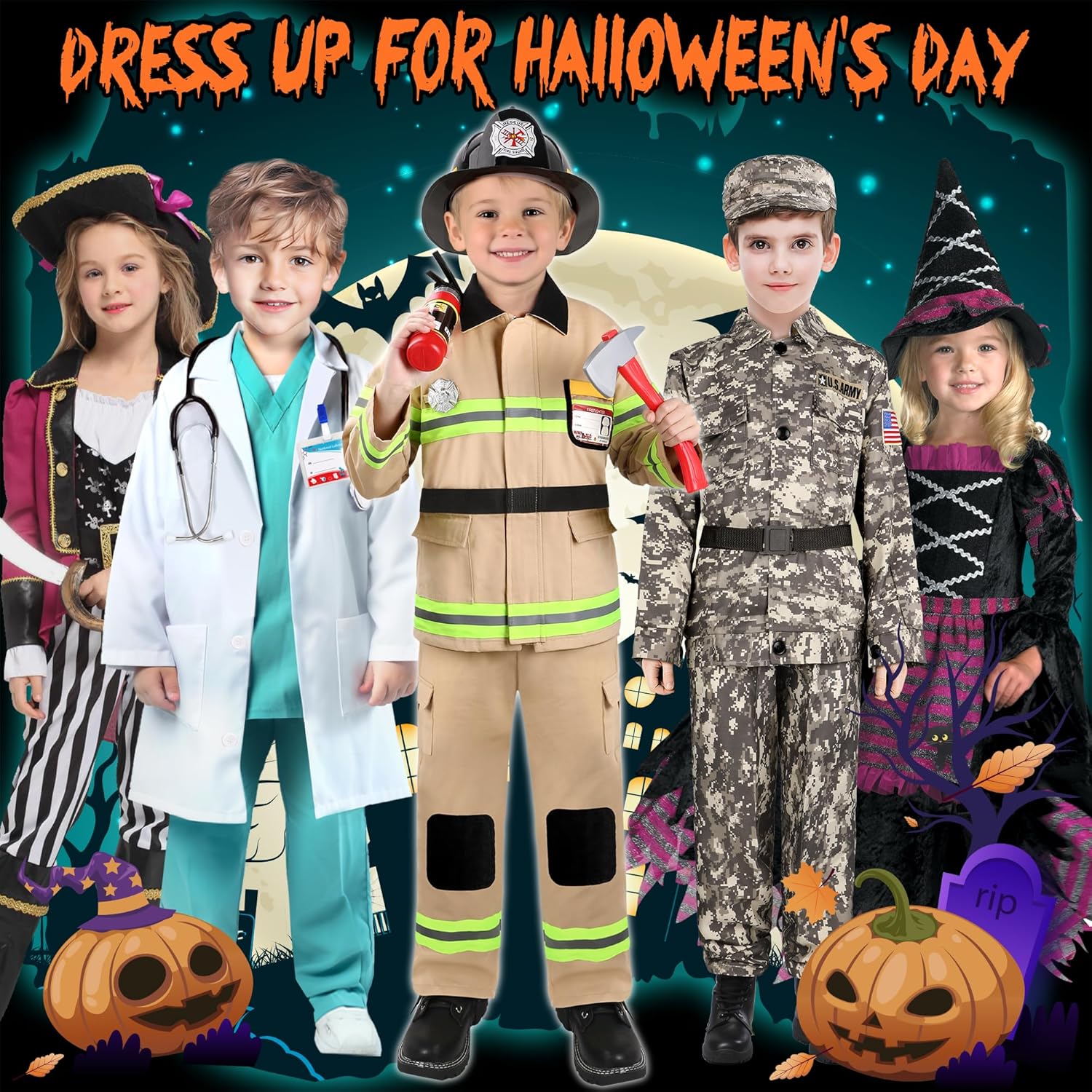 GIFTINBOX Firefighter Costume for Boys with Accessories
