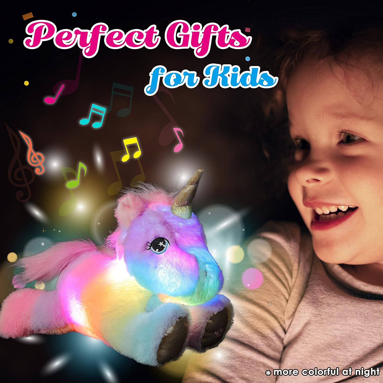 Cuteoy Musical Plush Unicorn Nightlight Toy
