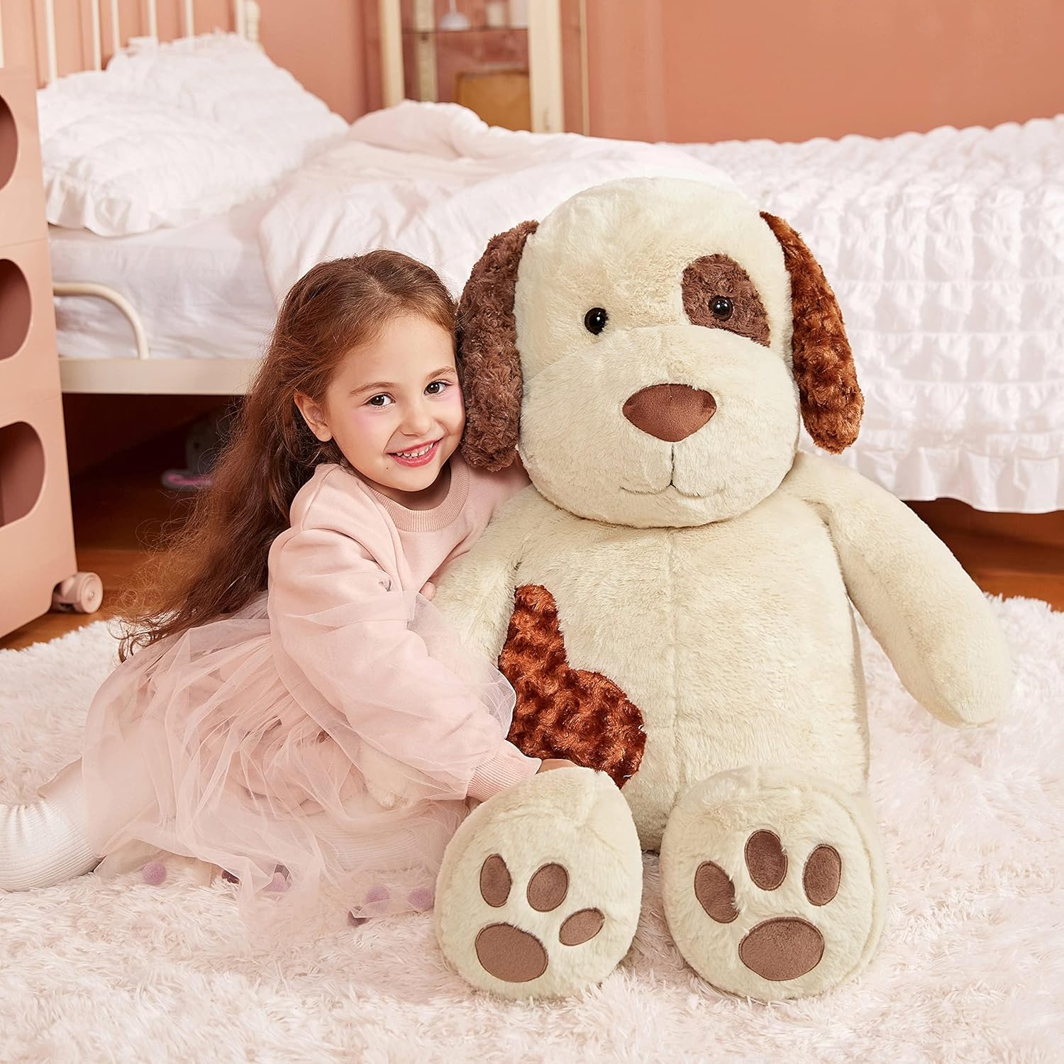 IKASA Giant Dog Plush Toy - 30 Inches Light Brown
