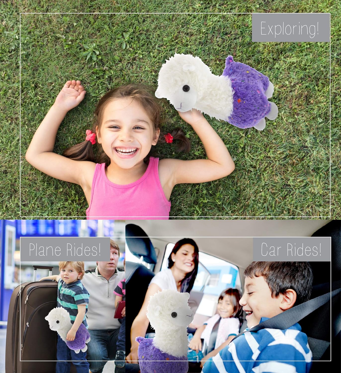 DolliBu Sparkle Purple Llama Plush 115 Inch 1